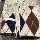 Tommy Hilfiger Absorbent Argyle 100  Cotton 2pc Bath   Hand Towel Set