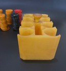 Vtg Translucent Bakelite Butterscotch Swirl Catalin Poker Caddy With 200 chips