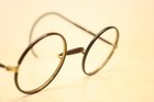 Antique Windsor Eyeglasses Round 42mm Gold Brown Vintage Glasses