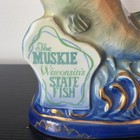 1971 Muskie Jim Beam Decanter Empty Wisconsin Fish Muskellunge Man Cave Decor
