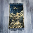 Vintage Tapestry Velvet Rug Eagle Hawk W Rabbit In Its Talons 24    X 47   