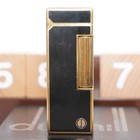 Vintage Dunhill Lighter Gold black _ultrasonically Cleaned_working