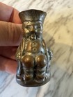 Set Of Two Antique Vintage Mini Brass Pieces - Vase And Toby Jug From China