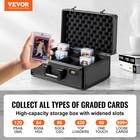 Vevor 120 Psa Graded Card Storage Box 4 Slots Sports Card Holder Case Coded Lock