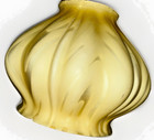 Cased Yellow Art Glass Lamp Shade With Satin Ribbons Throughout 2 1 4  Fitter