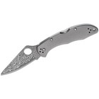Spyderco Delica 4 Ti Damascus 2 9  Vg10 Plain Blade Lock Back Edc - C11tid
