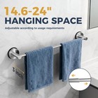Adjustable Suction Cup Towel Rack Bar Holder 14 6 To 24 Inch Brushed Stainless