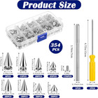 354 Pcs Metal Cone Spikes And Studs For Diy Punk Clothing And Accessories