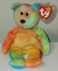 Ty Beanie Baby - Garcia The Colorful Ty-dyed Bear 8 5  Mwmts Stuffed Animal Toy