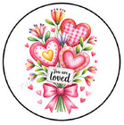 You Are Loved Heart Flower Bouquet Envelope Seals Labels Stickers Party Favors