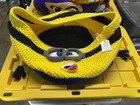 Handmade Crochet Minion Basket With 3d Eyes   Tongue Large Storage Bin 15x11 