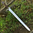 Hand Forged Templar Knight Battle Ready Sword  1095 Steel  Brass Guard   Pommel