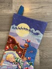 Finished Bucilla Counted Cross Stitch Christmas Stocking Visions Of Sugarplums