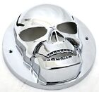 Up Skull Light Cover For 4  Round Flat Tail Light Chrome Plastic 2 Hole  34005