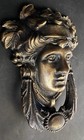 Antique Greek Neoclassical Goddess Face Bronze  Doorknocker Late 1800   s