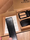 Coach Men s Signature Reversible Dress Belt Set W  Buckle  Black gray