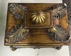 Ornate Bronze Tone Resin Trinket Box Keepsake Jewelry Box Hinged Lid Decor