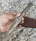 Scottish Dirk Sgian Dubh Knife Forged Damascus Steel Dagger Double Edge Fulltang