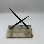 Vintage Sheaffer Fountain Pen -pencil Set W  14k Gold Nib Onyx Base