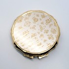 Dancing Roses Gold Toned Champagne Made In Japan Vintage Powder Compact Mirror