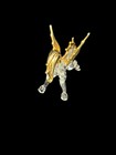 Hand Blown Pegasus Horse Crystal Clear Glass Figurine-gold Gild 2 5 x4 
