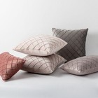 Checks Velvet Solid Plain Soft Cushion Cover Pillow Case Sofa Throw Home Decor