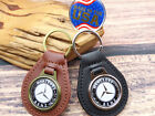 New Rare Vintage Black Logo Mercedes - Benz Car Leather Key Chain Ring Fob Nos