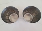 Vintage Hammered Aluminum Tumblers Set Of 2 Mid Century Barware Cups