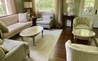 Vintage Coffee Table And Side Table With Faux Marble Tops