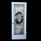 80x 30 Vintage Stained Glass Door Brew Pub Solid Wood White cherry Bar Man Cave 