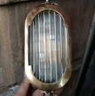 Vintage Art Deco Brass   Glass Rod Wall Ceiling Fixture Sconces Ship Light Lamp
