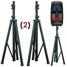 2 Pack Mr Dj Ss350b Universal Heavy-duty Folding Tripod Speaker Stand