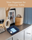 Faux Leather Valet Tray Organizer For Men - Catch-all Tray For Entryway Table Ke