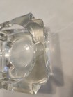 Vintage Heavy Art Deco Square Clear Glass Ashtray Corner Slots Ice Block No Chip