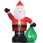 6 Ft Lighted Inflatable Santa Claus With Large Gift Bag Christmas Decoration