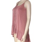 Cy Fashion Women s Sleeveless Tunic Top High Low Hem Lace-up Mauve