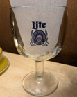 Vintage Miller Lite Beer  a Fine Pilsner  Thumbprint Goblet Stem Glass