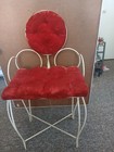 Vintage Original Teena Vanity Chair Velvet Hollywood Regency 17 x34 wrought Iron