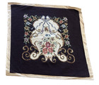 Vintage Finished Needlepoint Petit Point 24x23 Floral Tapestry  2