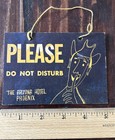Vintage 1950   s The Arizona Hotel Phoenix Do Not Disturb Cowboy Door Hanger Sign