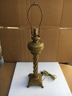 Antique Art Deco Vintage Brass Table Lamp Light Cast Brass Rewired 1940-50