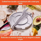 Imusa 8  Cast Aluminum Tortilla Press - Silver  Tortilla Maker  Presser