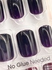 Impress Short   Shiny Press-on Nails  Ombre Purple   Plaid Gel Manicure 60660