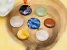 7 Chakra Round Palm Stone Set  Polished Smooth Pocket Stones With Velvet Pouch