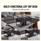 Lift Top Coffee Table 39 4  Rectangle Coffee Table With Light   Usb Black