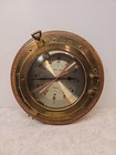 Vtg Ship s Time Porthole Brass Glass Clock Quartz Nautical Maritime Wooden Works