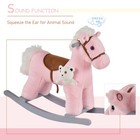 Qaba Kids Plush Ride-on Rocking Horse W bear Toy children Chair W soft Plush Toy