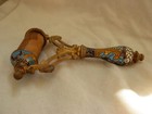 Rare Antique French Enameled Gilt Bronze Embroidery Printing Roller   late 19th
