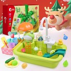 Cute Stone Frog Kitchen Sink Play Toys With Running Water   Play Food Xmas Gifts