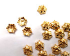 24 Bright Gold Plated Metal Bead Caps  7 Mm  Floral Design